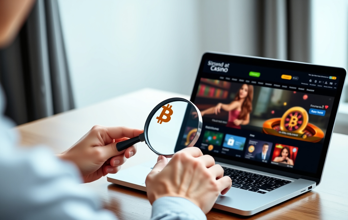 Sammenligning av kryptocasinoer på laptop